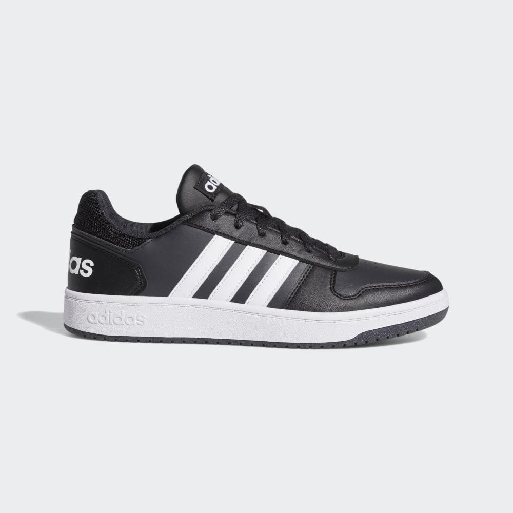 Adidasi Baschet Adidas Hoops 2.0 Barbati Romania - Negrii/Albi/Gri Inchis B44699